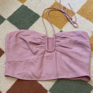 Abercrombie halter top in orchid pink tie neck